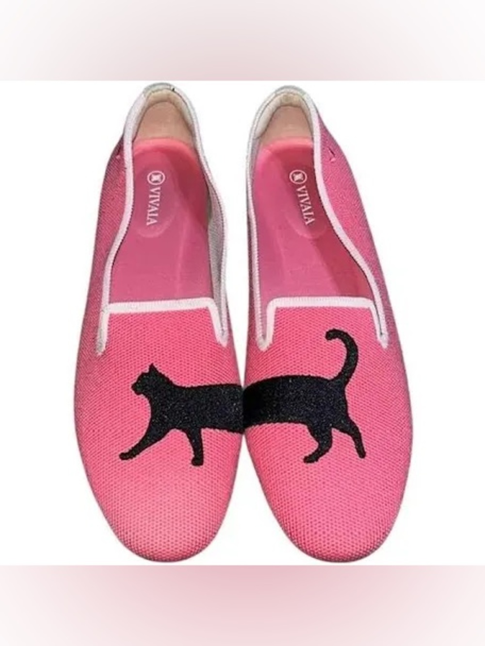 Vivaia Audrey Embroidered Cat Graphic Flat Pink Eu 37 Whimsical